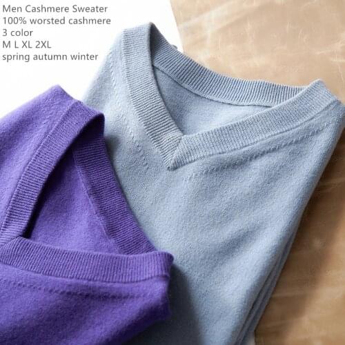 Naizaiga 100% cashmere worsted 48pcs pure cashmere V-neck causal Men pullovers winter , NSBL9