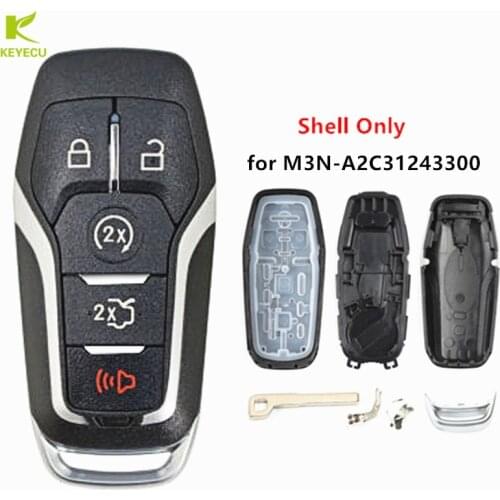 KEYECU Replacement New Smart Prox Remote Key Shell Case 5 Button for Ford F150 Edge Explorer Fusion Mustang (M3N-A2C31243300)