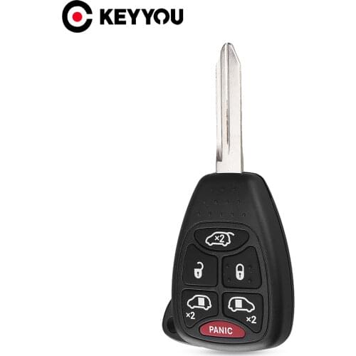 KEYYOU 6 Buttons Remote Car Key Shell Case Cover Fob For Dodge Caravan For Chrysler Town Country Grand Caravan Fob Case
