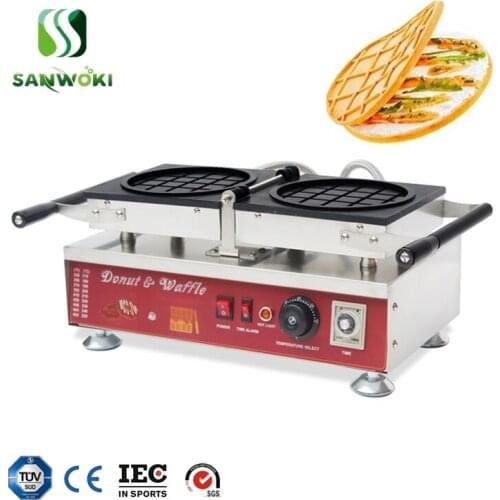 Commercial Electric Tennis Racket Shape Waffle Machine Round Grip Shaped Waffle Maker Filled Waffle Bowl Maker Baker Machine