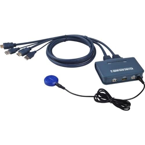 2 Ports HDMI-compatible VGA DVI KVM Switch Keyboard Mouse USB 2.0 Share Switcher Splitter Box With Remote Controller USB Cables