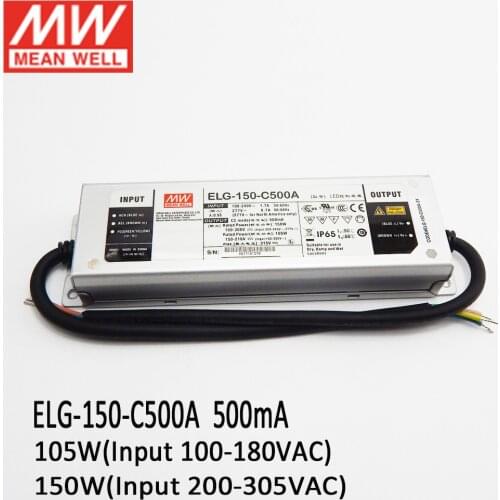 MEAN WELL ELG-150-C500A 150W 150~300V 500mA Constant Current Mode Adjustable led driver waterproof IP65 LED Power Supply