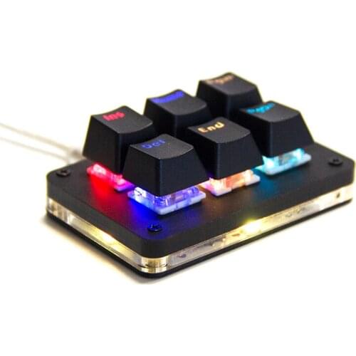 Mechanical Keyboard RGB Backlight 6 key Self setting Custom Keycap with software Programing Keypad Axis Body Body
