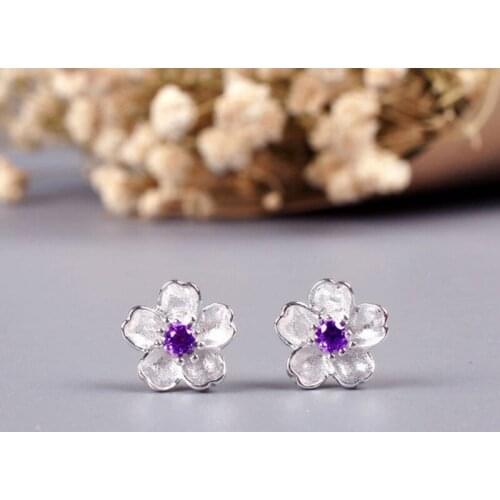 Miuoxion Retro Zircon Silver-Plated Earrings Simple Flowers Fashion Jewelry For Women Feature Namour Charm Gift All Seasons