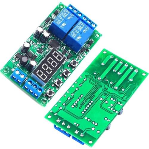 YF-7 Multifunctional Dual-Channel Delay Relay Module Pulse Trigger Cycle Timer Adjustable Timing Board