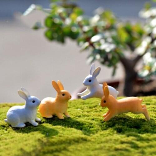 New 1pcs Rabbit Ornament Miniature Figurine Fairy Garden Decor Home Decoration Micro Landscape Terrarium Gift
