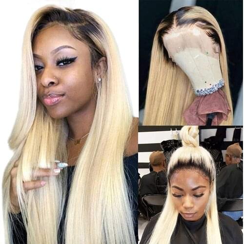 26 Inch 613 26Inch Ombre Blonde Pink 13X6Lace Front Synthetic Hair Wig For Black Women Preplucked Silky Straight Daily Cosplay