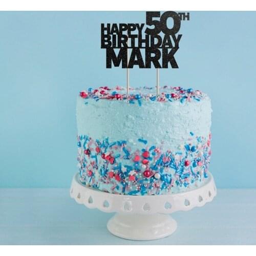 Personalised Name and Age Birthday Cake Topper. custom 30th, 40th, 50th, 60th, 70th, 80th, 90th,100th birthday Party Decorations