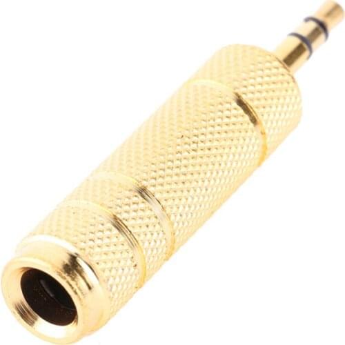 Gold Plated Metal 3.5mm Male To 6.5mm Female Headphone Earphone Audio Stereo Adapter Plug Converter Headphone Jack