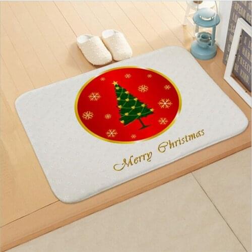 Christmas and New Year Carpet Cartoon Snowman Elk Home Living Room Decorative Mat Water Absorbent Non Slip Bathroom Rug Part Two