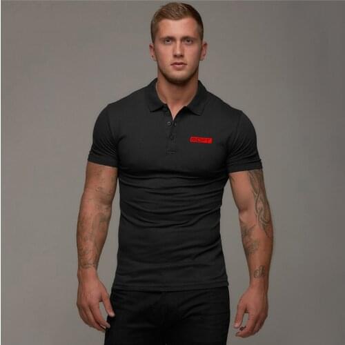 Brand Casual Fitness Cotton Mens Short Sleeve Polo Shirts Bodybuilding Fashion Polo Shirt New Clothing Trend Sport Polo Shirts
