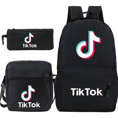Tik Tok Backpack Boys Girls 3pcs School Bag For Teenagers Kids Book Bags Women Men Travel Laptop Backpack Children Mochilas