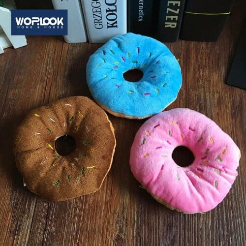 Three-Color Optional Donuts Cream Bagels Cute Pets Vocal Plush Playing Dog Toys Pet Supplies