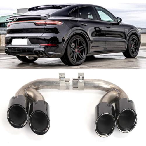 Exhaust Tip Quad Outlet Exhaust Pipe for GTS Style Stainless Steel Exhaust Tube Fit for Cayenne 18‑20 Car Exhaust System