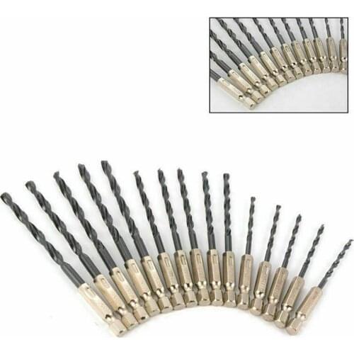 15pcs HSS High Speed Steel Titanium Coated Drill Bits Set Woodworking Wood Tool 3 4 5 mm Hex Shank For Metal NG4S