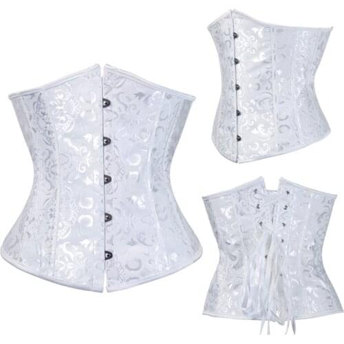 Oil Painting Pattern Womens Underbust Corset Bustier Waist Training Cincher Plus Size Corsets Clubwear Waist Clip