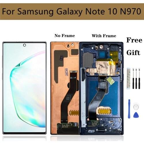 Burn Shadows For Samsung Galaxy Note 10 LCD Display Touch Screen Digitizer Assembly N970F Display With Frame Replacement Part