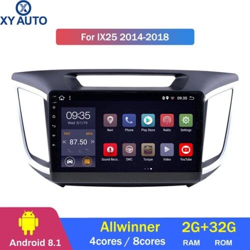 10.1 inch 2.5D IPS HD multi-touch screen Android8.1 2G RAM 32G ROM NAVI for Hyundai IX25 2014-2018 with Bluetooth USB WIFI SWC