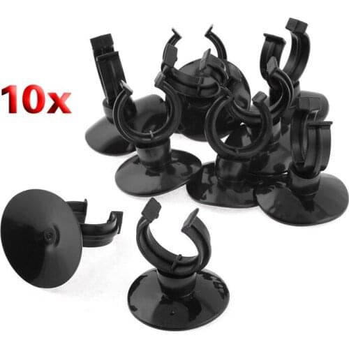 10 Pcs Black Suction Cup Holder 20mm Dia Tube Airline for Aquarium-ABUX