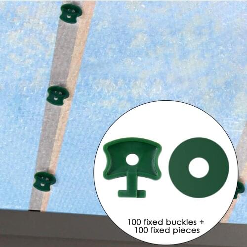 100PCS Greenhouse Plastic Twist Clips With 100pcs Green Washers for Securing Insulation Bubble Netting to Aluminium Greenhouse