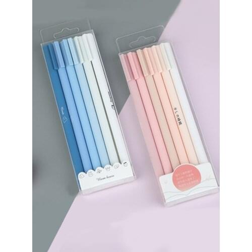 12 pieces of powder + blue Morandi ins black pen student water pen cute gel pen test signature