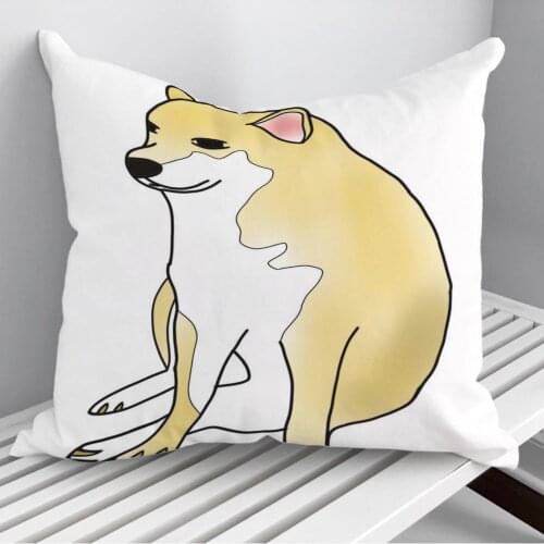 2D Cheems Throw Pillows Cushion Cover On Sofa Home Decor 45*45cm 40*40cm Gift Pillowcase Cojines Dropshipping