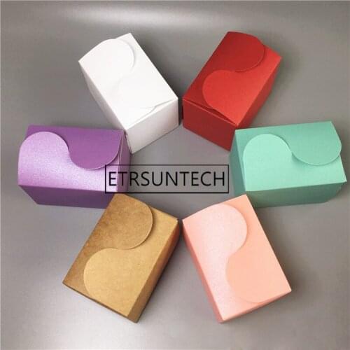 300pcs Colored Paper Gift Box Wedding Candy Cake Packaging Box DIY Baking Cookie Wrapping Gift Box