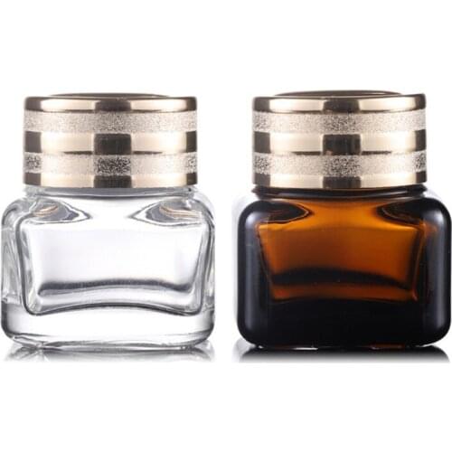 500pcs packs 15G Small Clear Brown jars, Brown Square Eye Cream Jar Cosmetic Packing Bottle in Stock