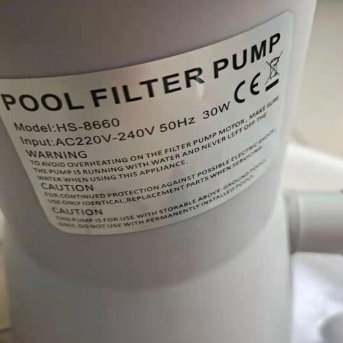 600 Gallons Electric Swimming Pool Cartridge Filter Pump Set Cleaning Tool -EU