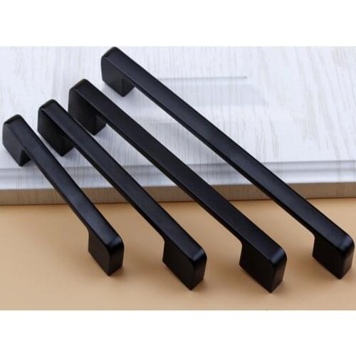 American black cabinet drawer handle modern minimalist Nordic wardrobe handle cabinet door aluminum alloy small handle