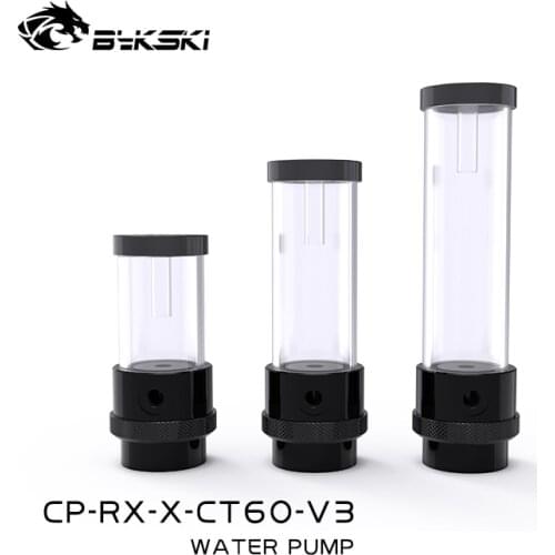 Bykski CP-RX-X-CT60-V3 DDC Combo Pump + Reservoir Maximum Flow Lift 4 Meters 750L/H Cylinder Water Tank Length 100/150/200mm