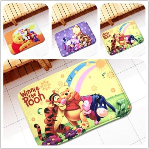 Children Cartoon Winnie Pooh mat 38x58cm Door mat Bathroom Mat kitchen Kids Boys Girls Crawling Game Mat Bedroom Carpet