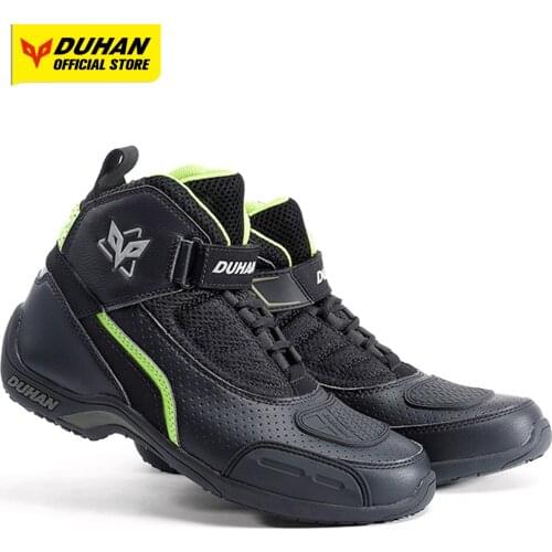 DUHAN Motorcycle Boots Mens Cycling Racing Shoes Breathable Motocross Boots Wear Resistant Shockproof Moto Trouing Ankle Shoes
