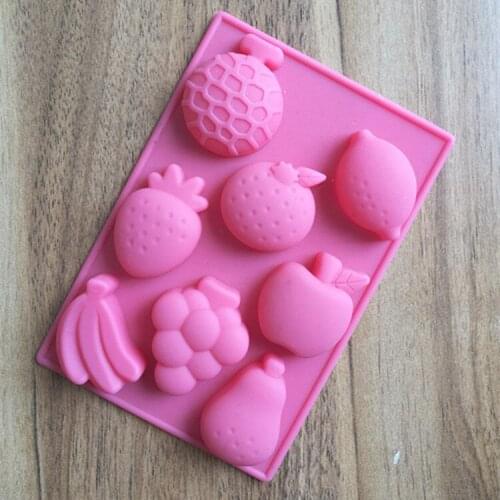 Lollipop Moulds Baking Mould Cartoon Fruit Shaped Chocolate Cake Silicon Mold Ice Tray Mould Baking Tools Resin Mold