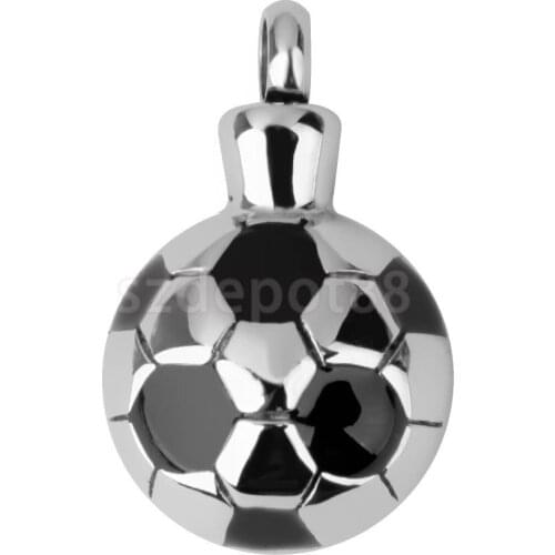Soccer Ball Cremation Pendant Jewelry Memorial Keepsake Ashes Urn Necklace