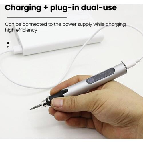 Engraving Pen Mini Electric Drill Pen LED Speed Display Carving Pen Engraving Machine Graver Tools Rechargeable Grinding Machine
