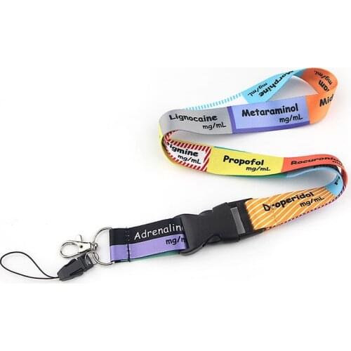 JF574 Critical Care Anaesthetics Keychain Lanyard Gifts For Doctors Nurse Friends Phone USB Badge Holder Necklace