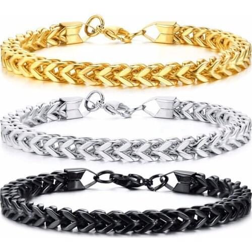 Indifferent style Stainless Steel Bracelet For Men 6mm Width Chain Metal Bracelet Vintage Simple Couple Gift Accessories Jewelry