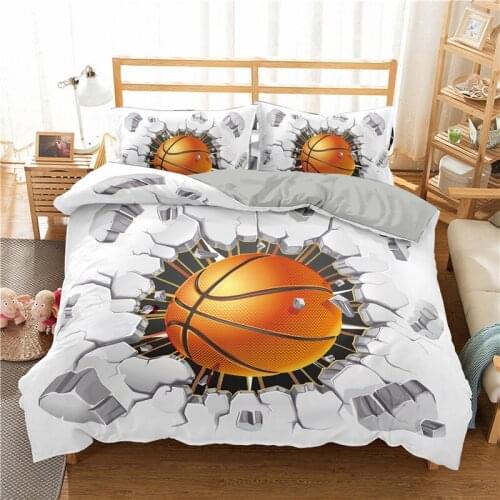 Sport Style 3D Football Pattern Printed Soft Duvet Cover Pillowcase Bedding Set Double Queen King Quilt Covers Sets Bedclothes