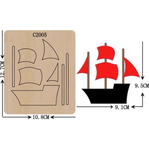 New A pirate boat Wooden die Scrapbooking C2005 Cutting Dies