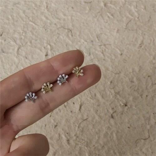 OBEAR 14k Real Gold Plated Tree of Life Micro-Inlaid Zircon Earrings Women Birthday Party Gifts