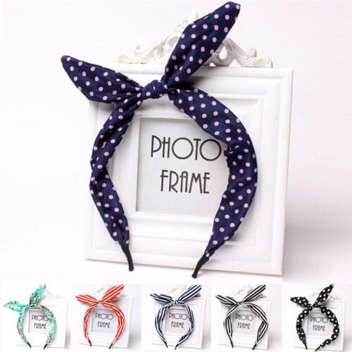 1pcs Rabbit Ears Headband Hair Band Women Girls Floral Fabric Butterfly Bow Hair Hoop Hairband Hair Accessories
