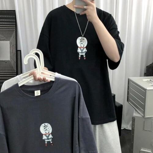 BXyichen original summer new wild loose short-sleeved T-shirt trend printing clothes youth half-sleeved t-shirt men and women