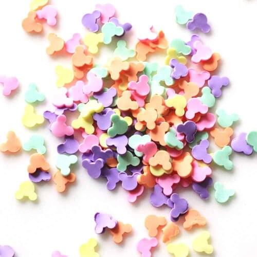 200/50/100g Colorful Mouse Head Shape Polymer Clay Sprinkles for Phone Decoration ,Scrapbook DIY Crystal Mud Filling Embellish