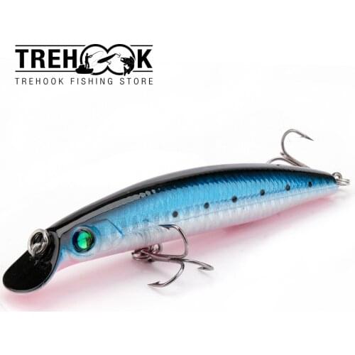 TREHOOK Floating Black Minnow Lures For Fishing 10cm 11g Integrated Lip Artificial Bait Wobblers Minnow Crankbaits Fishing Lure