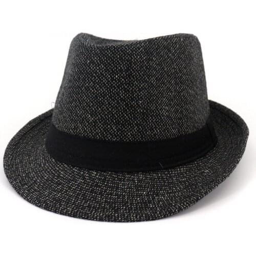 Womens Elegant Felt Hat Linen topper Winter Men Fedora Hat Classic Vintage Bowler Ladies Linen Felt Hat Autumn Sombrero HF132