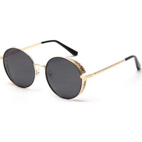 Veshion Retro Punk Sunglasses Round Men Polarized Matel Frame 2021 Uv400 Vintage Sun Glasses Women Summer Style Driving