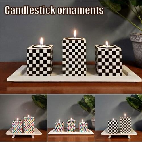 Modern Simple Wooden Candle Holder Creative Candlestick Crafts Ornaments Decoration for Home Bedroom C1