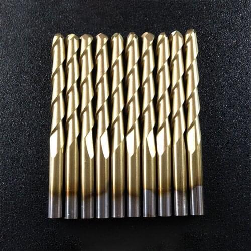 10pcs Ball Head Titanium Coating 3.175mm Double-edged Spiral Milling Cutter Twist Cutter Engraving Machine Accessories Tool