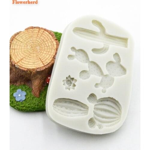 Succulent Plants and Flowers Fondant Cake Silicone Mold Birthday Wedding Decoration DIY Chocolate Mold Cake Decorating Tools